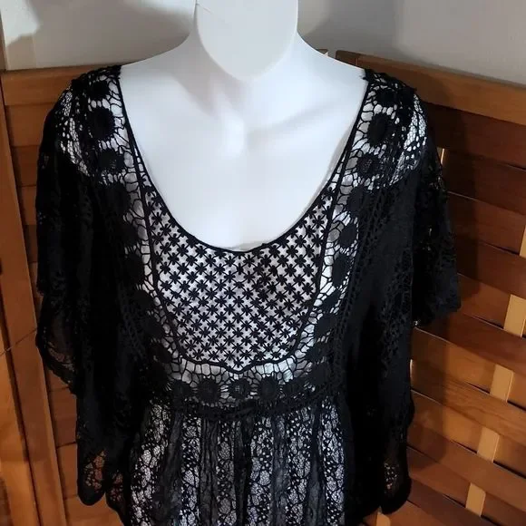 Cato brand black lace tunic - Picture 2 of 9